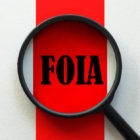 FOIA label with magnifying glass