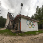 Abandoned Olympic Games ski jump, Cortina, Italy