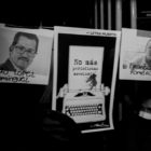 Protest signs for killing of two Mexican journalists in 2022